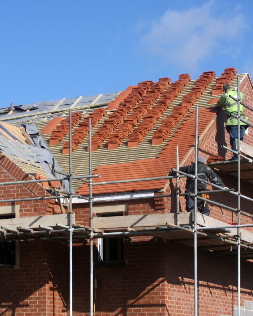 Construction,And,Roof,In,Progress,To,New,House,In,Uj